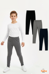 Erkek Çocuk 3’lü İçi Şardonlu Esnek İçlik Tayt ,Günlük Spor Rahat Okul Giyim 3'lü Renk Kombini Tayt 15 YAŞ