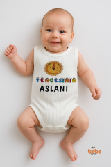 Yengesinin Aslanı Baskılı Çıtçıtlı Ribana Bebek Zıbını | %100 Pamuk Body Tulum | 6-12-18-24-36 Ay 36 AY