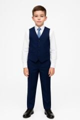 Lacivert Erkek Çocuk Takım Elbise 5 Parça 2-13 Yaş Damatlık, Nikah, Mezuniyet ve Özel Gün Takımı 11-12 Yaş