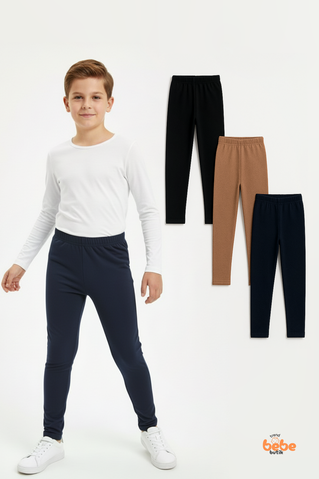 Erkek Çocuk 3’lü İçi Şardonlu Esnek İçlik Tayt ,Günlük Spor Rahat Okul Giyim 3'lü Renk Kombini Tayt 15 YAŞ