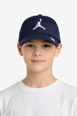 Erkek Çocuk Şapkası Basketbol Sembollü Cırt Cırtlı Erkek Çocuk Şapka Lacivert