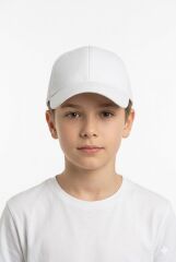 Erkek Çocuk Klasik Model Cırt Cırtlı Çocuk Şapkası Günlük Şapka Beyaz