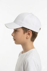 Erkek Çocuk Klasik Model Cırt Cırtlı Çocuk Şapkası Günlük Şapka Beyaz