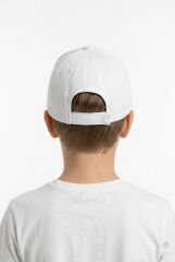 Erkek Çocuk Klasik Model Cırt Cırtlı Çocuk Şapkası Günlük Şapka Beyaz