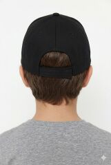 Erkek Çocuk Klasik Model Cırt Cırtlı Çocuk Şapkası Günlük Şapka Siyah