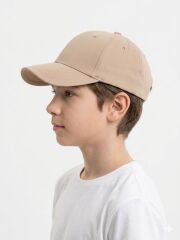 Erkek Çocuk Klasik Model Cırt Cırtlı Çocuk Şapkası Günlük Şapka Bej