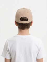 Erkek Çocuk Klasik Model Cırt Cırtlı Çocuk Şapkası Günlük Şapka Bej