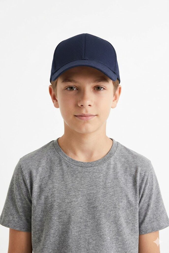 Erkek Çocuk Klasik Model Cırt Cırtlı Çocuk Şapkası Günlük Şapka Lacivert