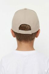 Erkek Çocuk Klasik Model Cırt Cırtlı Çocuk Şapkası Günlük Şapka Krem