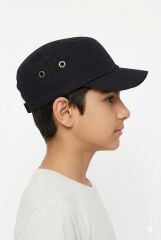 Erkek Çocuk Modern Kasket Tarzı Şapka Erkek Çocuk Şapkası Lacivert