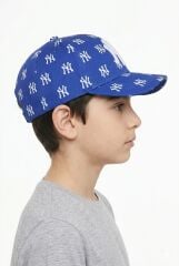 Erkek Çocuk Desenli Klasik Yazlık Şapka NY Desenli Erkek Çocuk Şapka Mavi