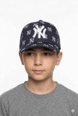 Erkek Çocuk Desenli Klasik Yazlık Şapka NY Desenli Erkek Çocuk Şapka Antrasit