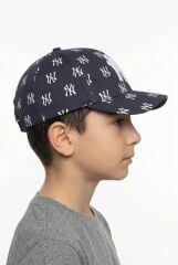 Erkek Çocuk Desenli Klasik Yazlık Şapka NY Desenli Erkek Çocuk Şapka Antrasit