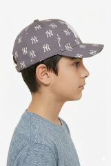 Erkek Çocuk Desenli Klasik Yazlık Şapka NY Desenli Erkek Çocuk Şapka Gri