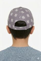 Erkek Çocuk Desenli Klasik Yazlık Şapka NY Desenli Erkek Çocuk Şapka Gri