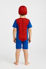 Erkek Çocuk Spiderman Baskılı Boneli Yüzücü  Mayo Takımı |  Tulum Mayo 3-7 Yaş Yazlık Set Kahramanlara Özel 4 YAŞ