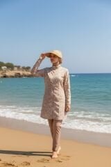 Kadın Tesettür Vizör Güneşlikli Şapka Kadın Tesettür Tepesi Açık Şapka Krem