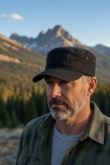 Erkek Castro Avcı Kep Şapka Modern Ayarlanabilir Kumaş Erkek Şapka Siyah