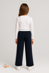 Kız Çocuk Cepli Eşofman Pantolon Yan Şeritli,Lastikli Bel,Rahat Spor ve Günlük Pantolon Eşofman Altı