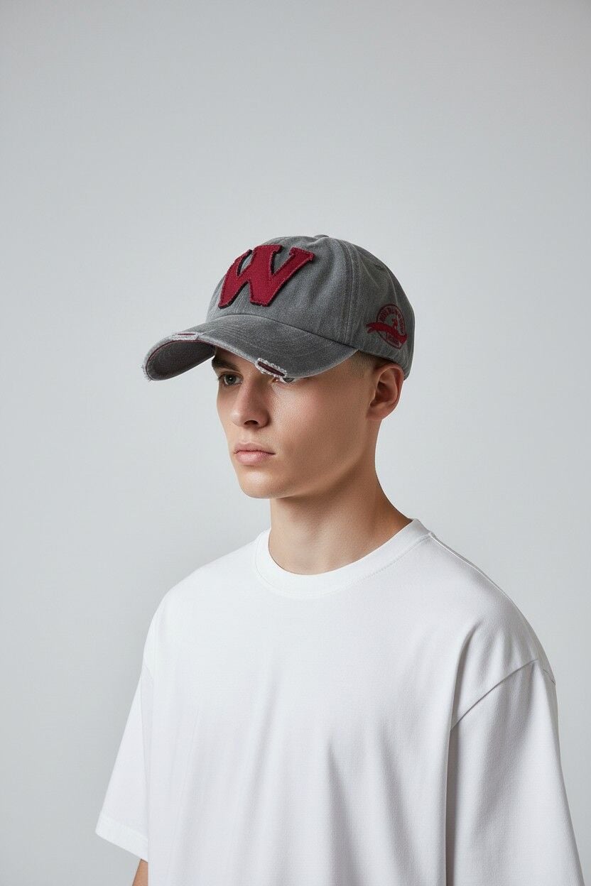 Erkek Casual Şapka Nakış Detaylı Ayarlanabilir Günlük Model GRİ