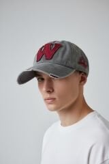 Erkek Casual Şapka Nakış Detaylı Ayarlanabilir Günlük Model GRİ