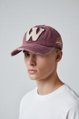 Erkek Casual Şapka Nakış Detaylı Ayarlanabilir Günlük Model BORDO