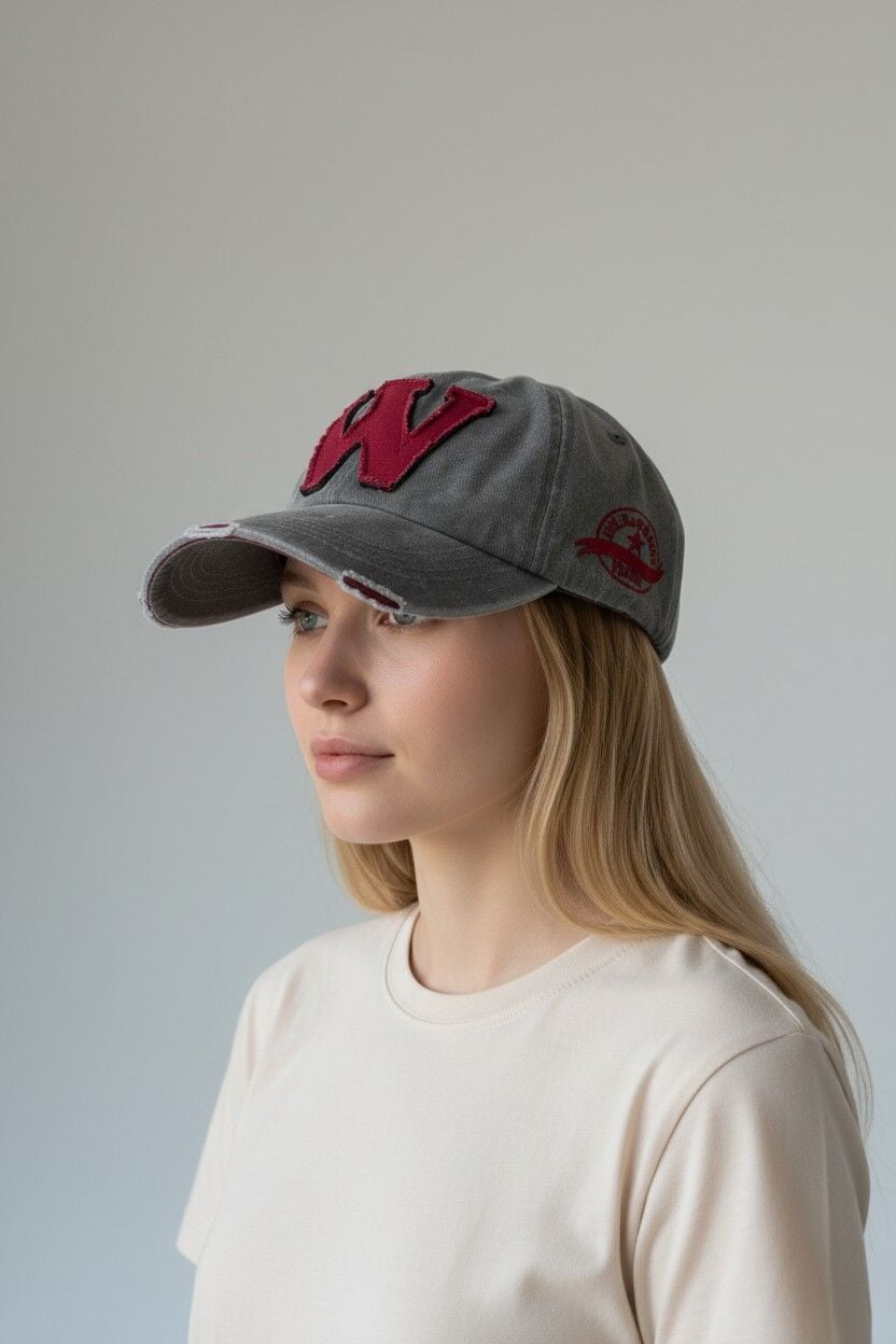 Kadın Casual Şapka Nakış Detaylı Ayarlanabilir Günlük Model ANTRASİT