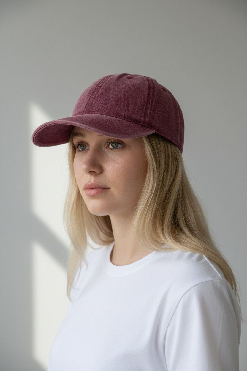 Kadın Casual Spor Şapka Düz Model Günlük Kullanım BORDO