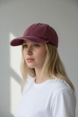 Kadın Casual Spor Şapka Düz Model Günlük Kullanım BORDO