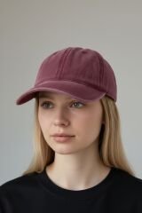 Kadın Casual Spor Şapka Düz Model Günlük Kullanım BORDO