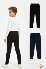 Erkek Çocuk 2’li İçi Şardonlu Esnek İçlik Tayt ,Günlük Spor Rahat Okul Giyim 2'li Renk Kombini Tayt 14 YAŞ
