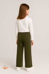 Kız Çocuk Cepli Eşofman Pantolon Yan Şeritli,Lastikli Bel,Rahat Spor ve Günlük Pantolon Eşofman Altı