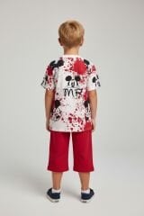 Erkek Çocuk Mİckey Mouse Baskılı Alt Üst Takım – Yazlık Şortlu Takım KIRMIZI 11-12 Yaş