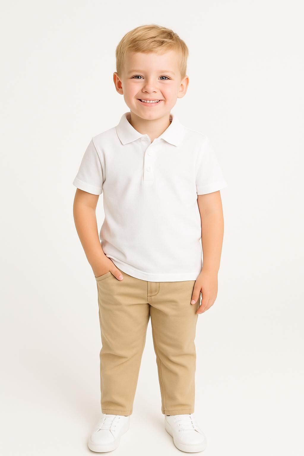 Polo Yaka Erkek Çocuk Tişört Yazlık %100 Pamuk Premium Rahat Kalıp, Okul ve Günlük Kullanım  5-9 Yaş BEYAZ - 6 YAŞ