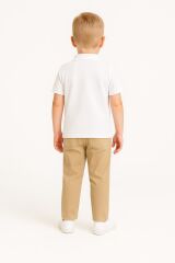 Polo Yaka Erkek Çocuk Tişört Yazlık %100 Pamuk Premium Rahat Kalıp, Okul ve Günlük Kullanım  5-9 Yaş BEYAZ - 6 YAŞ