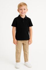Polo Yaka Erkek Çocuk Tişört Yazlık %100 Pamuk Premium Rahat Kalıp, Okul ve Günlük Kullanım  5-9 Yaş SİYAH - 8 YAŞ