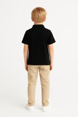 Polo Yaka Erkek Çocuk Tişört Yazlık %100 Pamuk Premium Rahat Kalıp, Okul ve Günlük Kullanım  5-9 Yaş SİYAH - 8 YAŞ