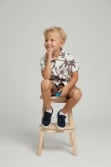 Erkek Çocuk Desenli Gömlekli Şort Takım – Yazlık Alt Üst Takım |  3 Renk Seçenekli KAHVERENGİ 4-5 Yaş