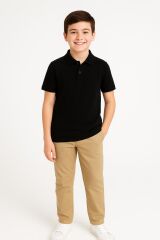 Premium Kalite Erkek Çocuk Polo Tişört %100 Pamuk, Yazlık, Okul ve Günlük Kullanım Polo Yaka Tişört 13 YAŞ - SİYAH