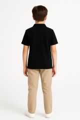 Premium Kalite Erkek Çocuk Polo Tişört %100 Pamuk, Yazlık, Okul ve Günlük Kullanım Polo Yaka Tişört 13 YAŞ - SİYAH