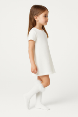 Kız Çocuk Diz Altı Tül Fırfır Detaylı Uzun Çorap | Parti, Doğum Günü, Özel Gün Çorabı