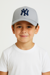 Erkek Çocuk NY Nakışlı Spor Şapka | Ayarlanabilir Yazlık Güneşlik Pamuklu Şapka Modeli 6-12 Yaş GRİ - 6-12  Yaş
