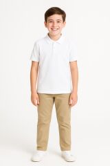 Premium Kalite Erkek Çocuk Polo Tişört %100 Pamuk, Yazlık, Okul ve Günlük Kullanım Polo Yaka Tişört 14 YAŞ - BEYAZ