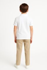 Premium Kalite Erkek Çocuk Polo Tişört %100 Pamuk, Yazlık, Okul ve Günlük Kullanım Polo Yaka Tişört 14 YAŞ - BEYAZ