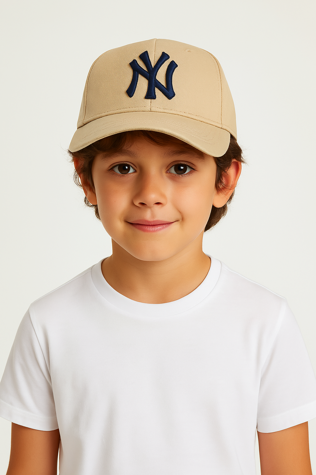 Erkek Çocuk NY Nakışlı Spor Şapka | Ayarlanabilir Yazlık Güneşlik Pamuklu Şapka Modeli 6-12 Yaş BEJ - 6-12  Yaş