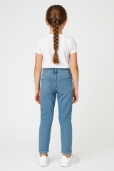 Kız Çocuk Slim Fit Kot Pantolon | Ayarlanabilir Bel | Rahat ve Esnek Günlük Jean Modeli Spor Şık Kot Mavi 13 YAŞ