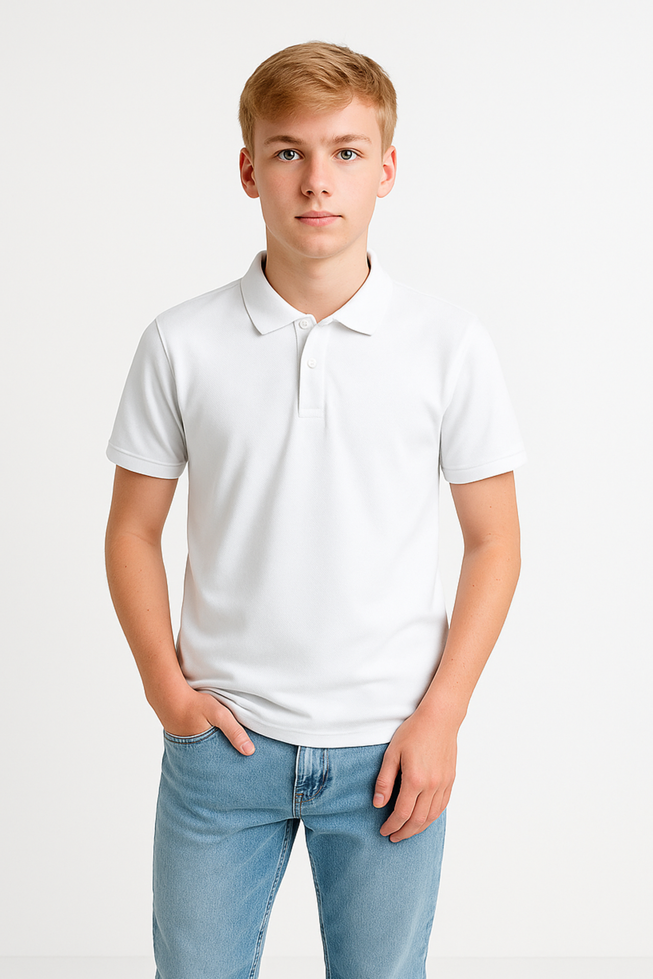 Polo Yaka Tişört %100 Pamuk, Premium Kalite, Düz Renk, Klasik ve Şık Yazlık, Günlük Düz Renk XL - BEYAZ