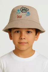 Erkek Çocuk Bucket Şapka | Nakışlı Yazlık Şapka Modeli | Araba Desenli Güneşten Koruyucu 2-5 Yaş BEJ - 2-5 Yaş