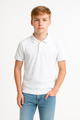 Polo Yaka Tişört %100 Pamuk, Premium Kalite, Düz Renk, Klasik ve Şık Yazlık, Günlük Düz Renk 3XL - BEYAZ