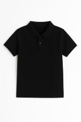 Polo Yaka Tişört %100 Pamuk, Premium Kalite, Düz Renk, Klasik ve Şık Yazlık, Günlük Düz Renk S - SİYAH